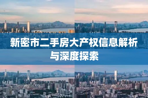 新密市二手房大產(chǎn)權(quán)信息解析與深度探索