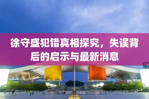 徐守盛犯錯(cuò)真相探究，失誤背后的啟示與最新消息