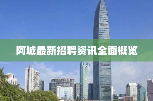 阿城最新招聘資訊全面概覽