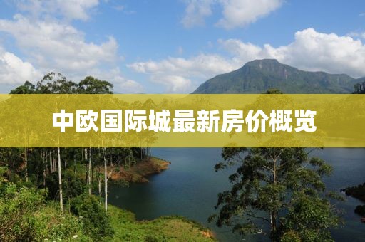 中歐國際城最新房價概覽