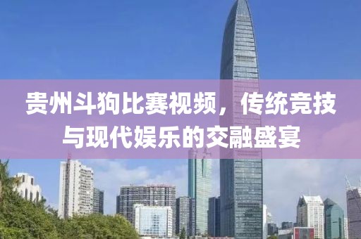 貴州斗狗比賽視頻，傳統(tǒng)競技與現(xiàn)代娛樂的交融盛宴