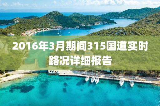 2016年3月期間315國道實時路況詳細(xì)報告