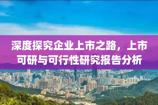 深度探究企業(yè)上市之路，上市可研與可行性研究報告分析