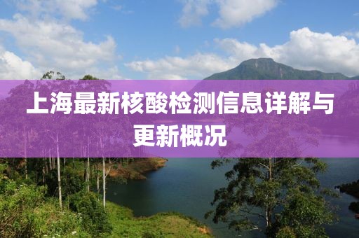 上海最新核酸檢測信息詳解與更新概況