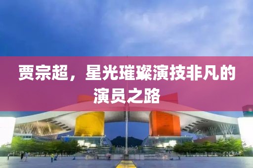 賈宗超，星光璀璨演技非凡的演員之路