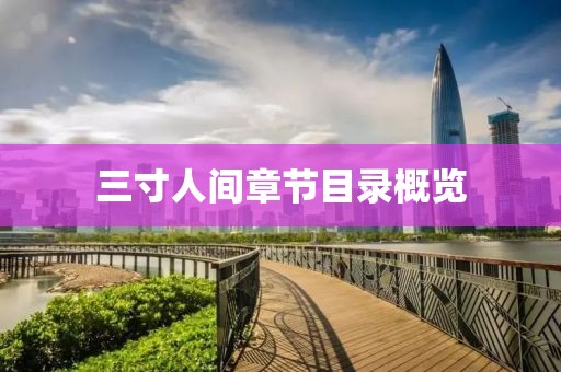 三寸人間章節(jié)目錄概覽