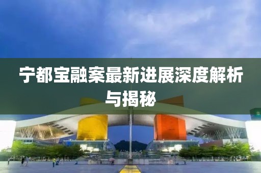 寧都寶融案最新進(jìn)展深度解析與揭秘