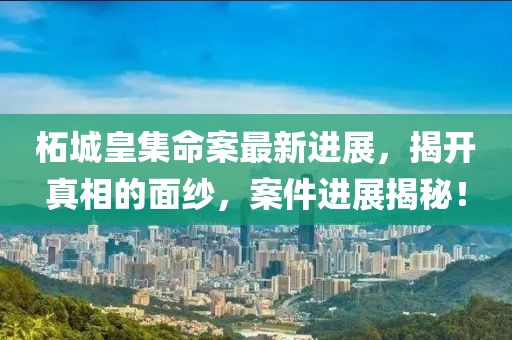 柘城皇集命案最新進(jìn)展，揭開真相的面紗，案件進(jìn)展揭秘！