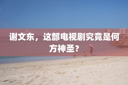 謝文東，這部電視劇究竟是何方神圣？