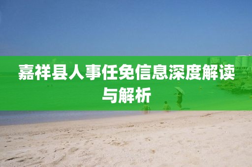 嘉祥縣人事任免信息深度解讀與解析