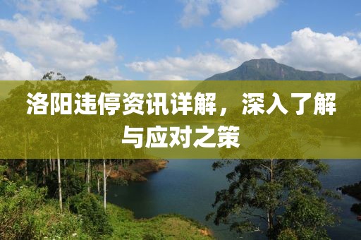 洛陽違停資訊詳解，深入了解與應(yīng)對之策