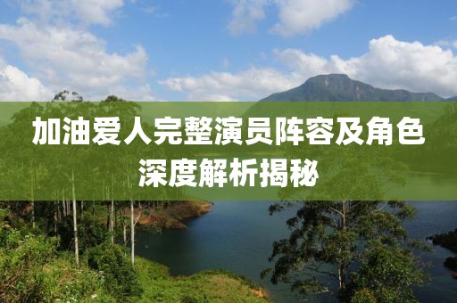 加油愛人完整演員陣容及角色深度解析揭秘