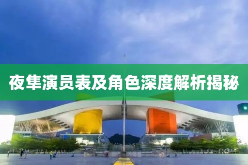 夜隼演員表及角色深度解析揭秘