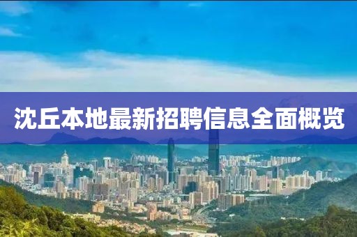 沈丘本地最新招聘信息全面概覽