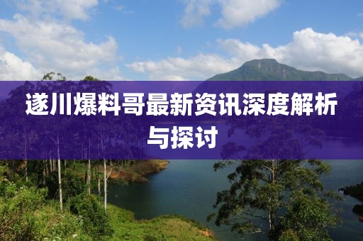 遂川爆料哥最新資訊深度解析與探討