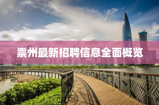 祟州最新招聘信息全面概覽