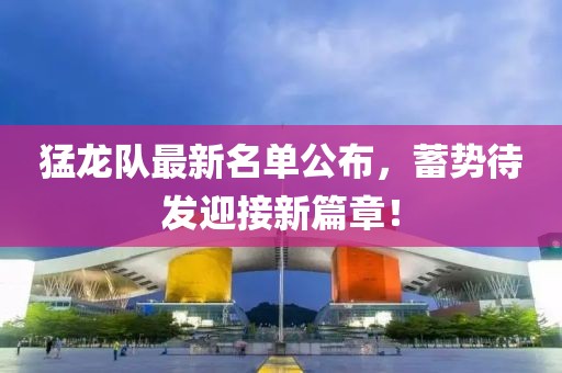 猛龍隊最新名單公布，蓄勢待發(fā)迎接新篇章！