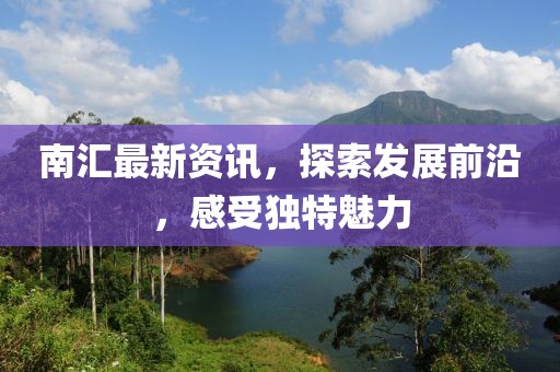 南匯最新資訊，探索發(fā)展前沿，感受獨特魅力
