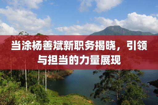當(dāng)涂楊善斌新職務(wù)揭曉，引領(lǐng)與擔(dān)當(dāng)?shù)牧α空宫F(xiàn)