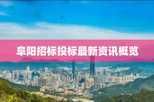 阜陽招標投標最新資訊概覽