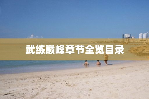 武練巔峰章節(jié)全覽目錄