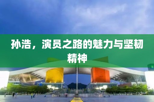 孫浩，演員之路的魅力與堅韌精神