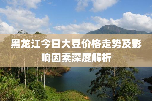 黑龍江今日大豆價格走勢及影響因素深度解析