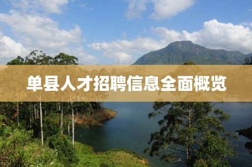 單縣人才招聘信息全面概覽