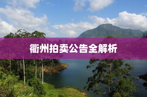衢州拍賣(mài)公告全解析
