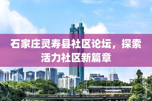 石家莊靈壽縣社區(qū)論壇，探索活力社區(qū)新篇章