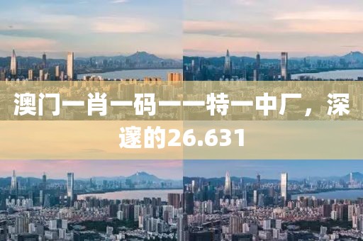 澳門(mén)一肖一碼一一特一中廠，深邃的26.631