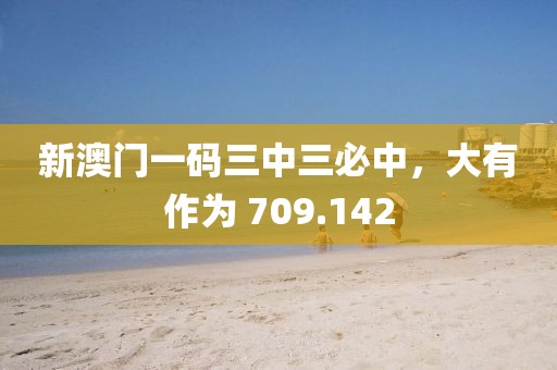 新澳門一碼三中三必中，大有作為 709.142