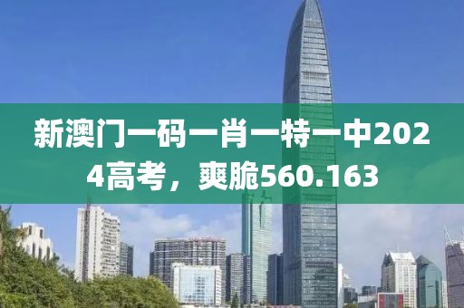 新澳門一碼一肖一特一中2024高考，爽脆560.163