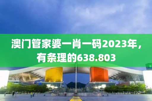 澳門管家婆一肖一碼2023年，有條理的638.803