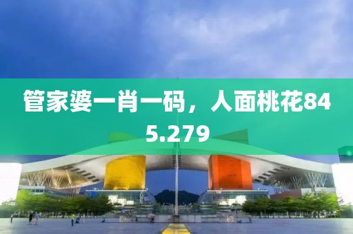 管家婆一肖一碼，人面桃花845.279
