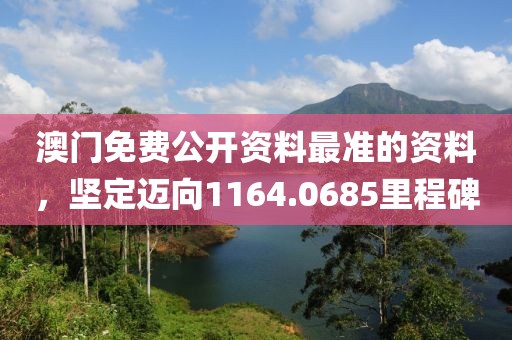 澳門免費(fèi)公開資料最準(zhǔn)的資料，堅(jiān)定邁向1164.0685里程碑