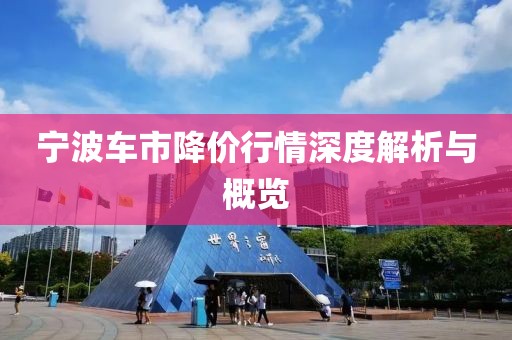 寧波車市降價行情深度解析與概覽