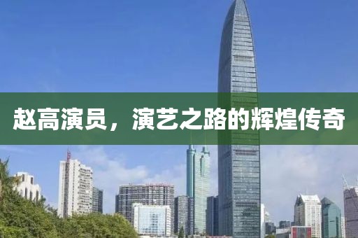 趙高演員，演藝之路的輝煌傳奇